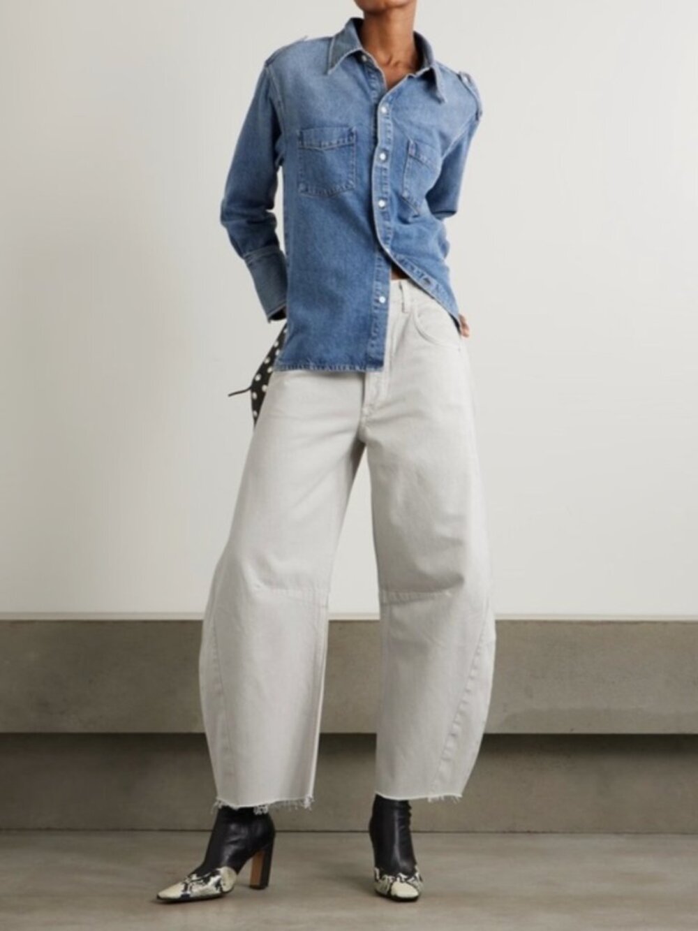 Citizens of Humanity Horseshoe Barrel Wide Leg Jeans Light Grey size 27